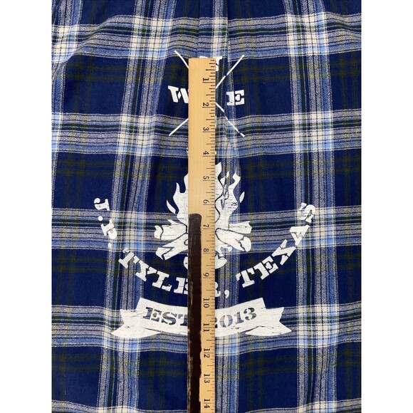 Backpacker J.P. TYLER,TEXAS 2013 Flannel Blue Plaid Long Sleeve Shirt  Medium - Picture 16 of 16